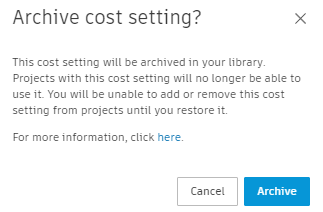 Remove Cost Setting