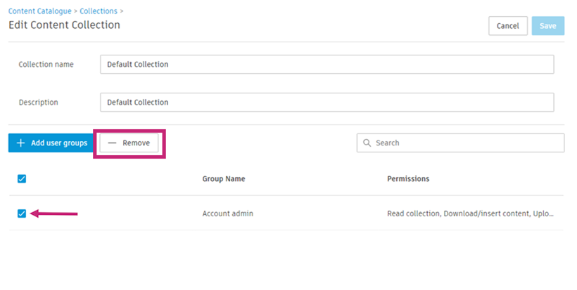 Remove user groups