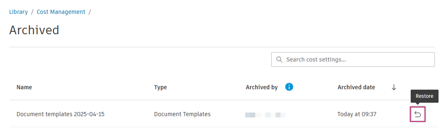 Restore Button