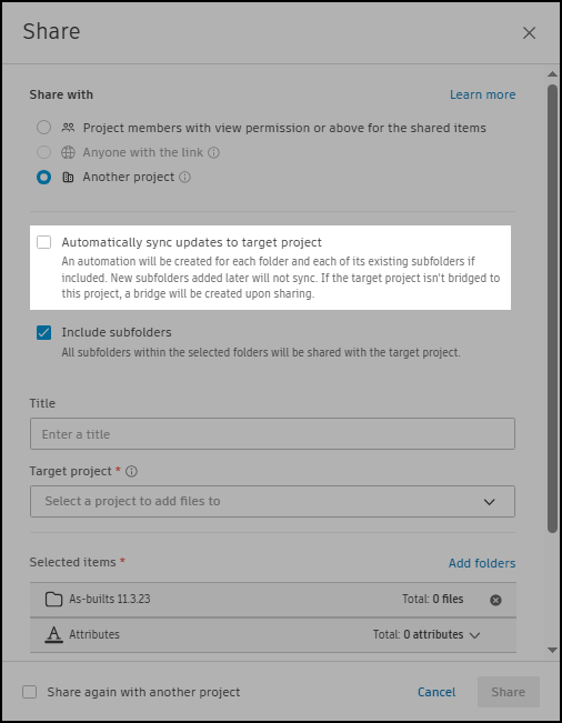 Automatically sync updates note dialog
