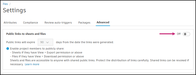 Enable public sharing