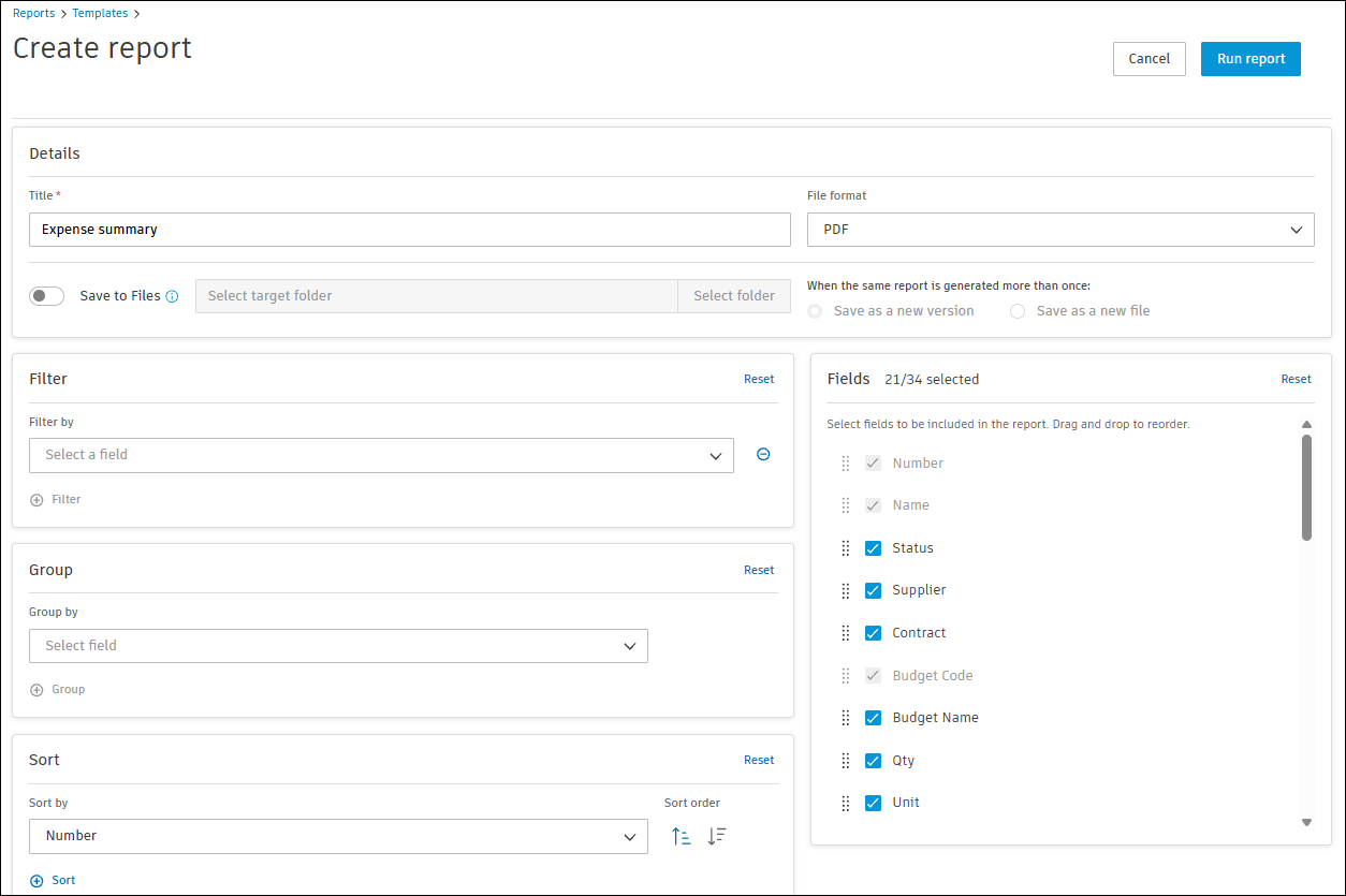 Expense Cost Management Reports
