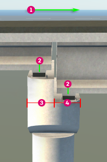 Pier longitudinal dimensions