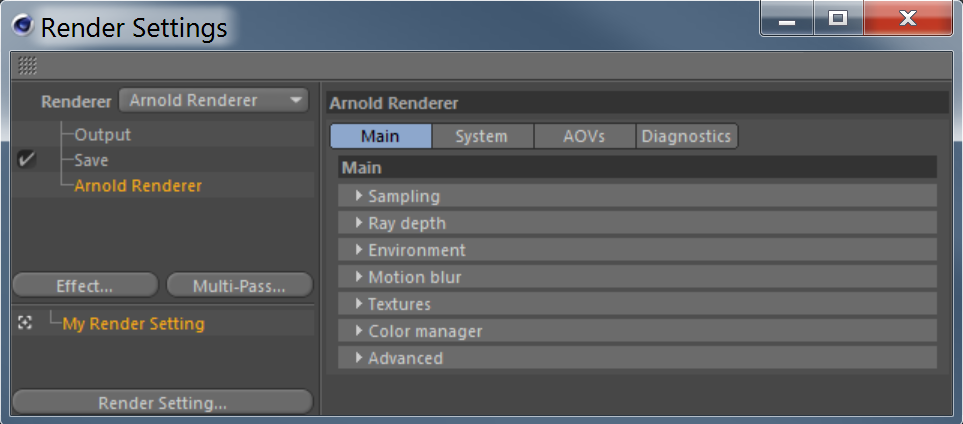 Help Arnold Render Settings Autodesk