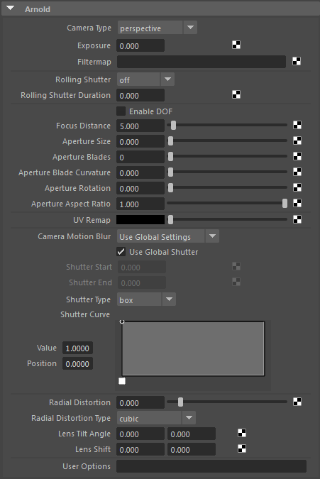 maya camera lens distortion