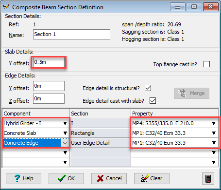 Composite Beam Section Definition