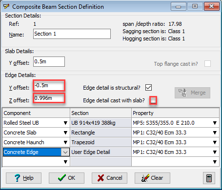 Composite Beam Section Definition