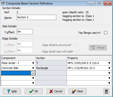 Composite Beam Section Definition