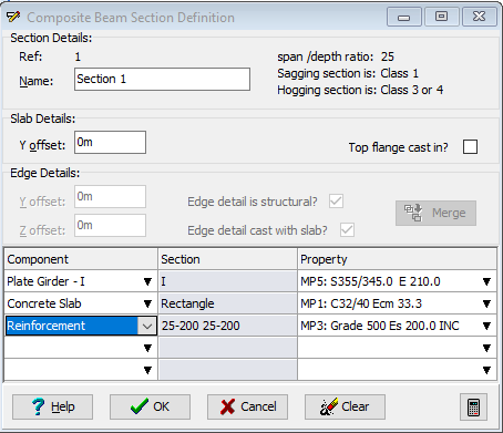 Composite Beam Section Definition