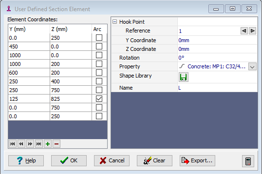 User Defined Section Element