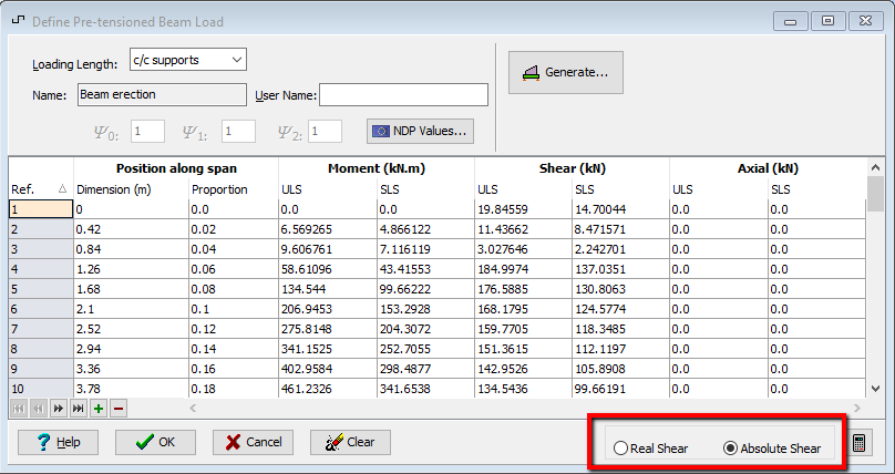 Generate Beam Loads