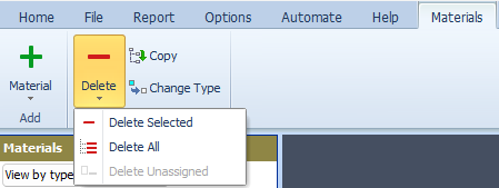 Delete selected amterial