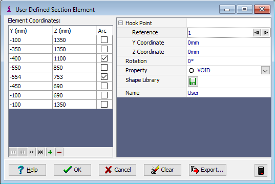 User Defined Section Element