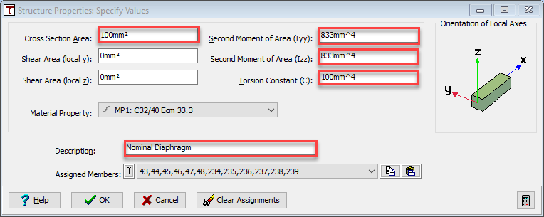 Assign Section Properties