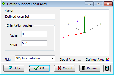 Define Support Local Axes