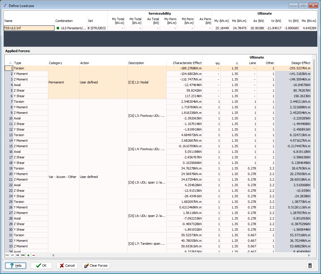 Design Section Loads - 2026