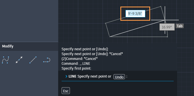 autocad commands dynamic input