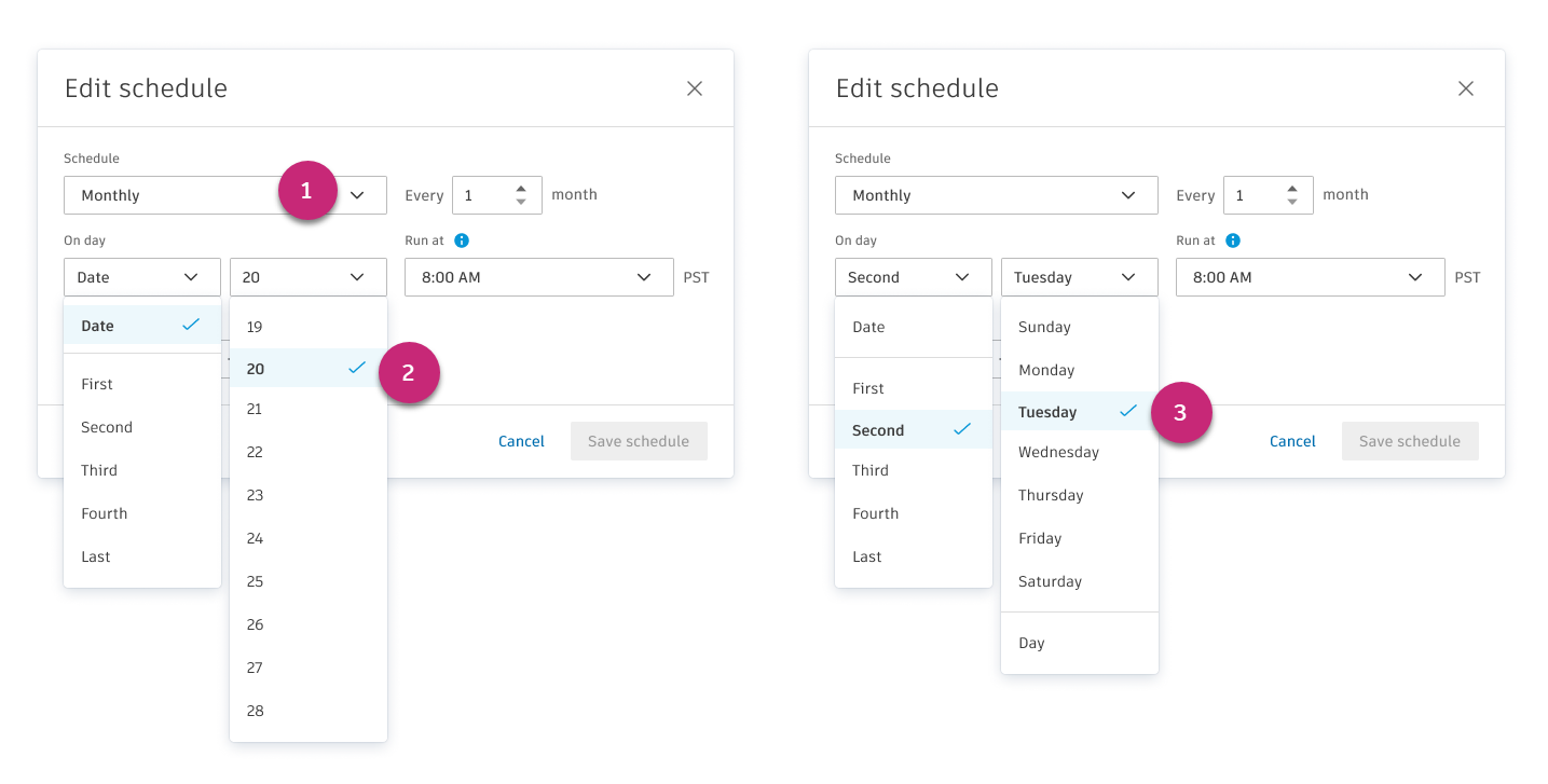 Budget snapshot setting