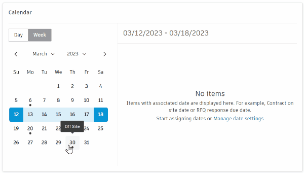 Calendar Functionalities