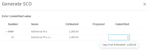 Copy Cost Item Amount