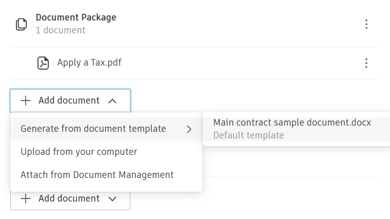 Default template shown first in list