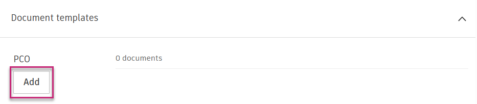 Document templates section in settings