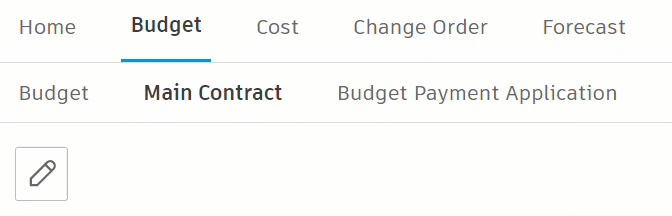 Edit main contract interface showing contract type assignment in dropdown