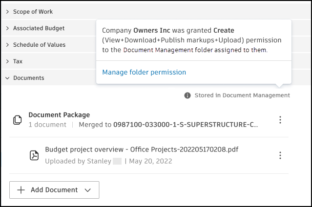 Stored in Autodesk Document Management