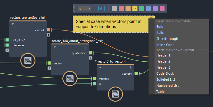 Markdown formatting in a sticky note