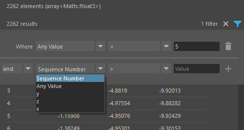 Filtering values in a Data Browser