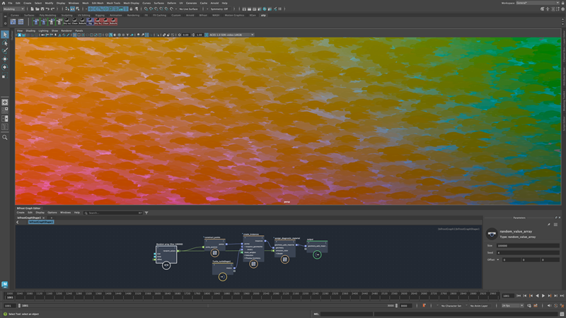 Per-instance colors on a cloud of turtles