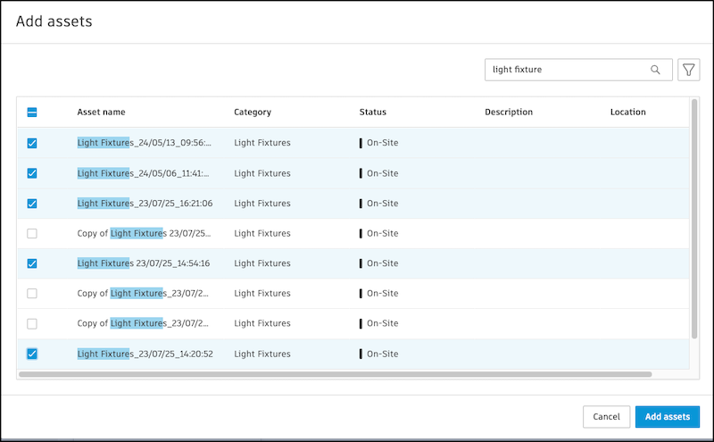 Add assets to system