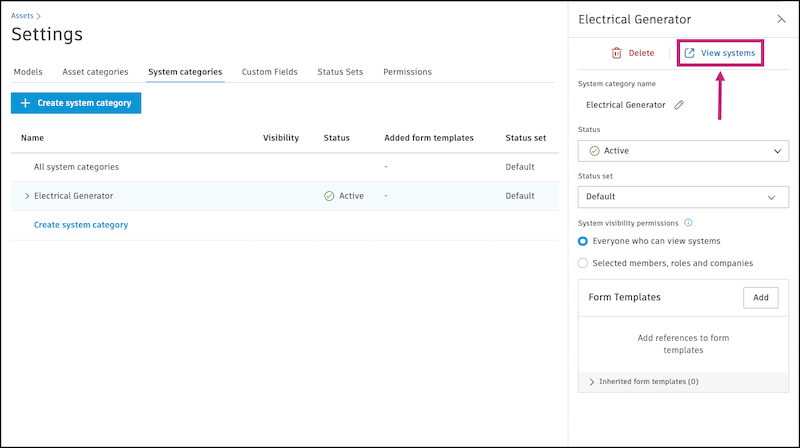 View systems in a category