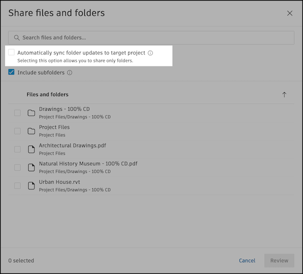 Share files with automation options