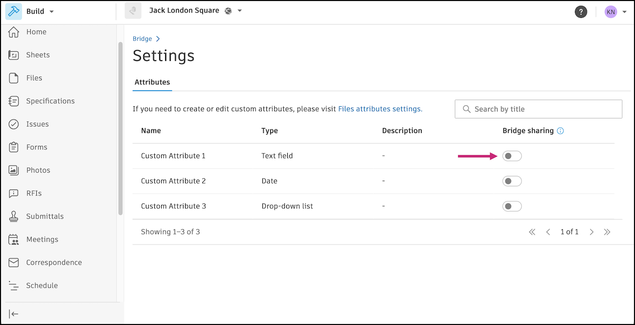 Toggle on bridge sharing