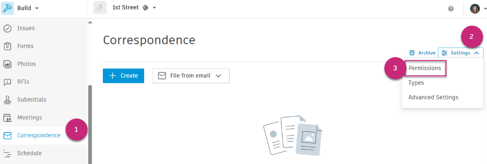 Correspondence Permission Tab