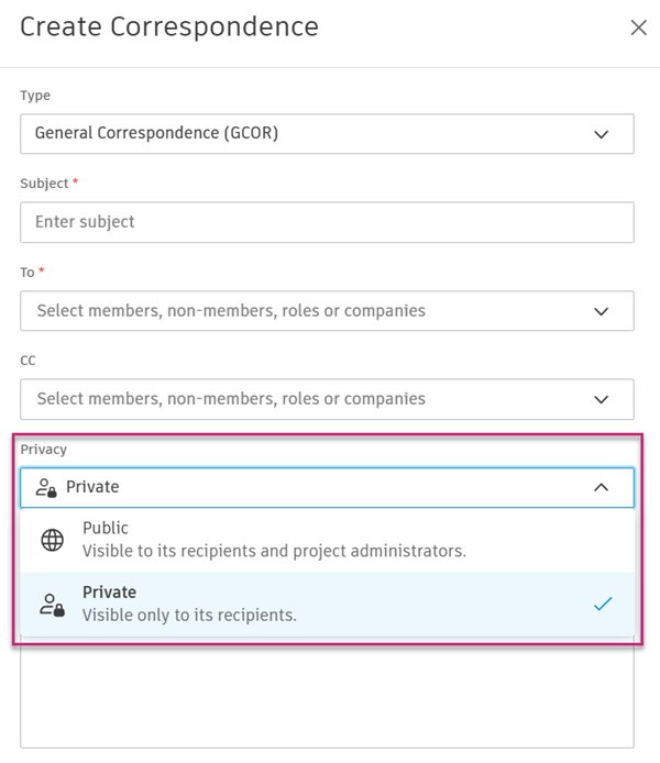 Privacy for New Correspondence