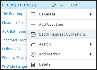 Batch request quotations option