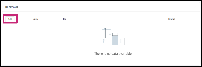 Cost settings tax formulas