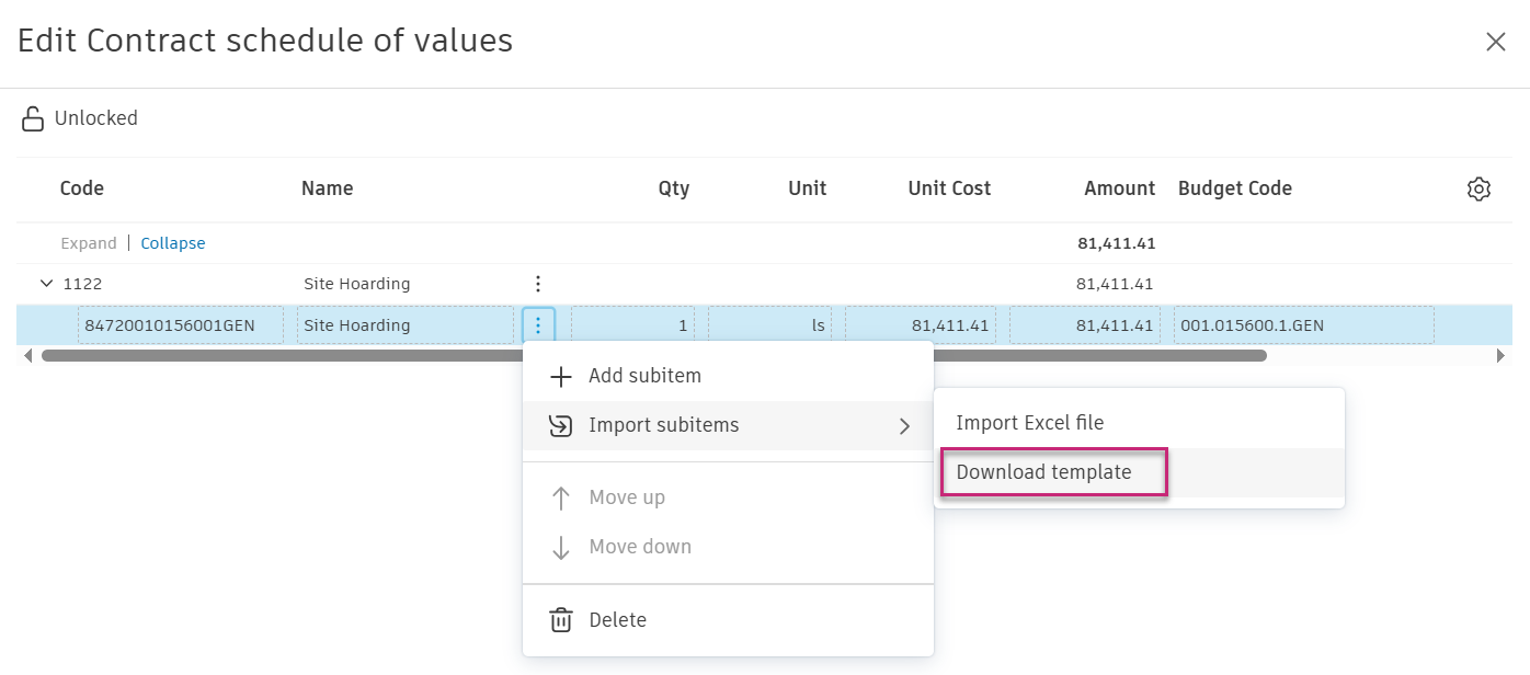 Download SOV template