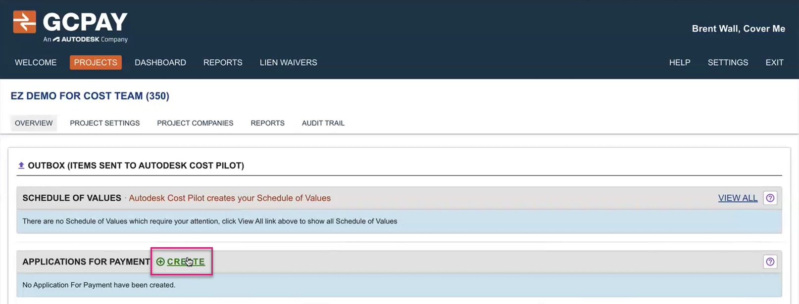 Create payment application interface in GCPay
