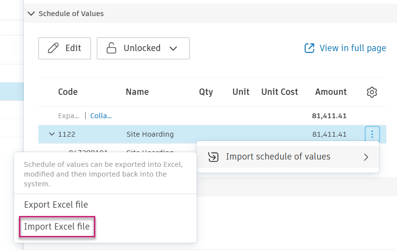 Import Excel file
