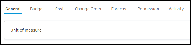 Settings tabs for switching between groups of Cost Management settings
