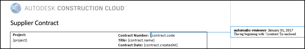 Word document showing variable review comments