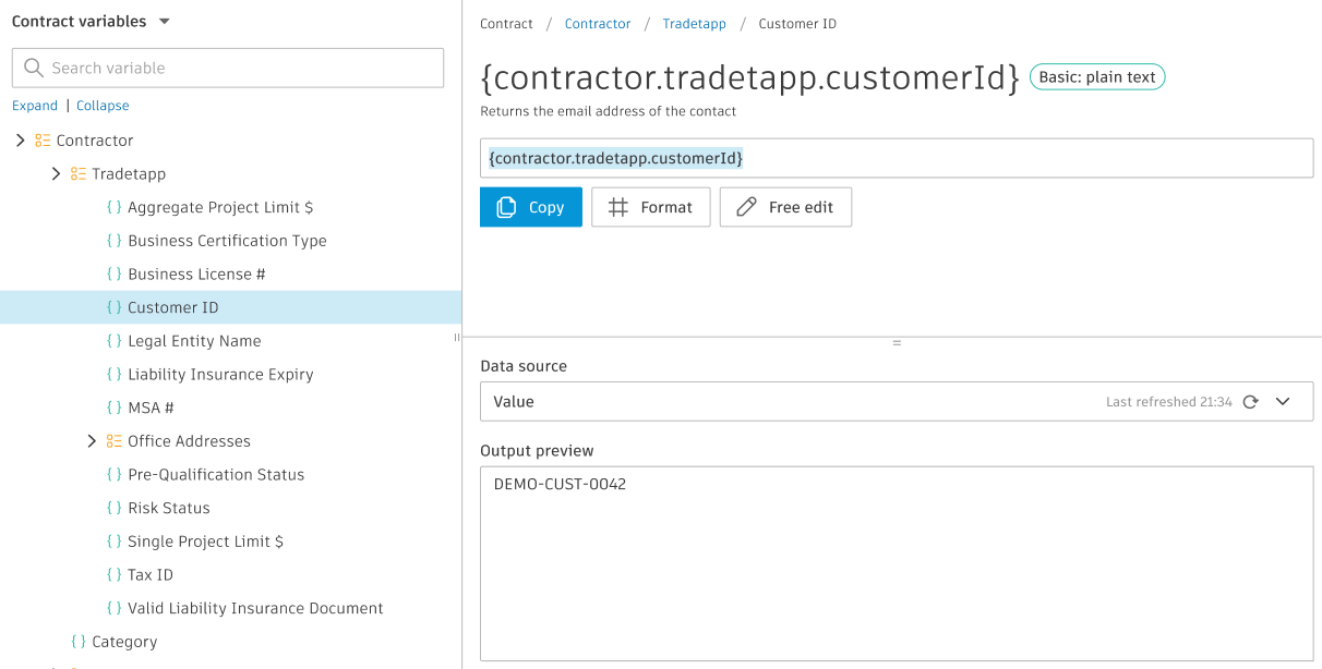 Variable Finder showing TradeTapp qualification variables
