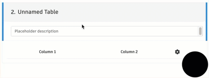 Edit table section name and description