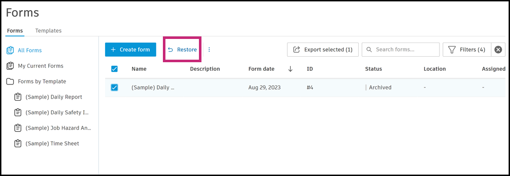 Reopen form