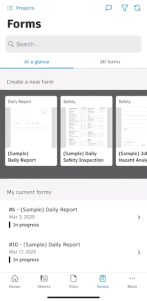 Section navigation in Forms on iOS mobile device