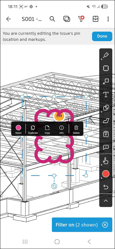 Android Edit Markup Properties