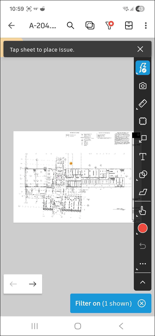 Long press quick issue creation icon
